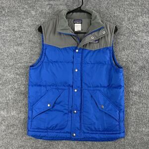 Patagonia Vest Kids XL 14 Down Puffer Colorblock Blue Gray Winter Warm Outdoor